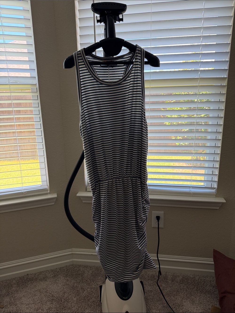 Free People Sundry blue and White/grey Striped Sleeveless Dress